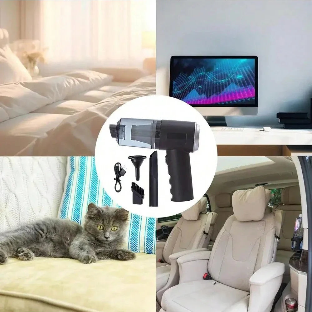 Aspiradora combinada de succión y soplado integrada 3 en 1, aspiradora doméstica con carga USB para coche pequeño